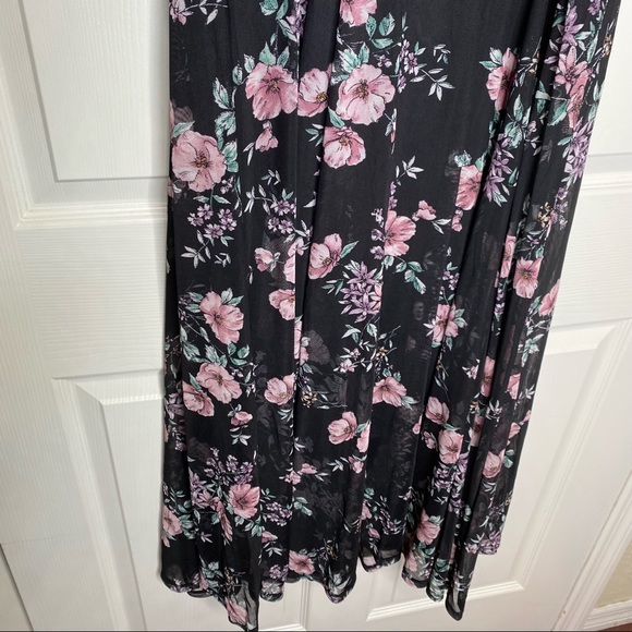 Torrid Black Floral Mesh Midi Dress Size 1X - Picture 10 of 12